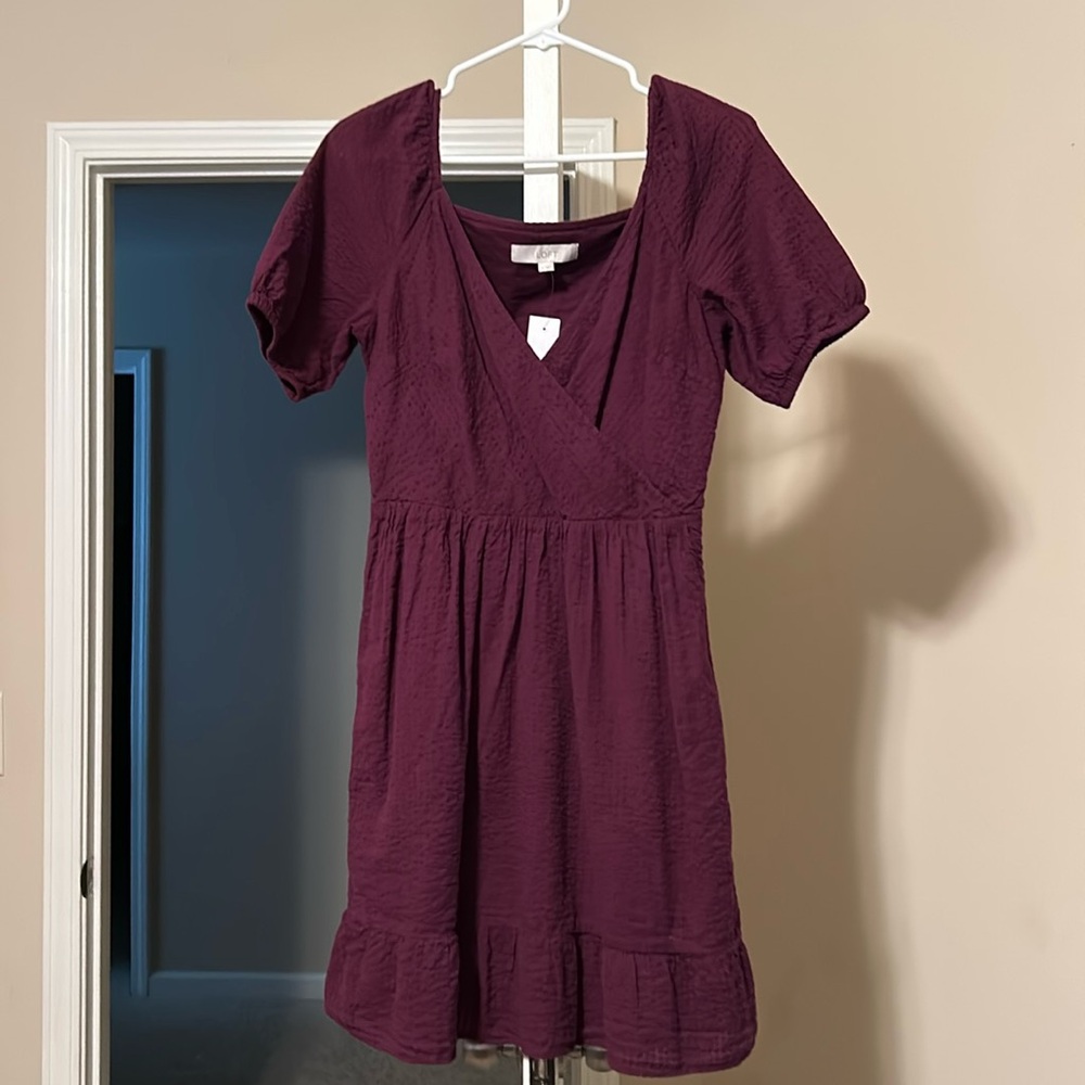NWT burgundy size 4 Loft dress